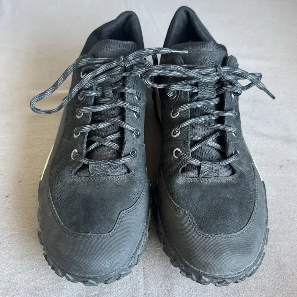Size 12 - Timberland Greenstride Motion 6 Low Lace HKR Boot Black Nubuck A9046